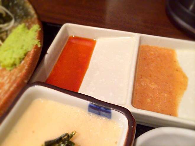 生醤油と山わさびのソース