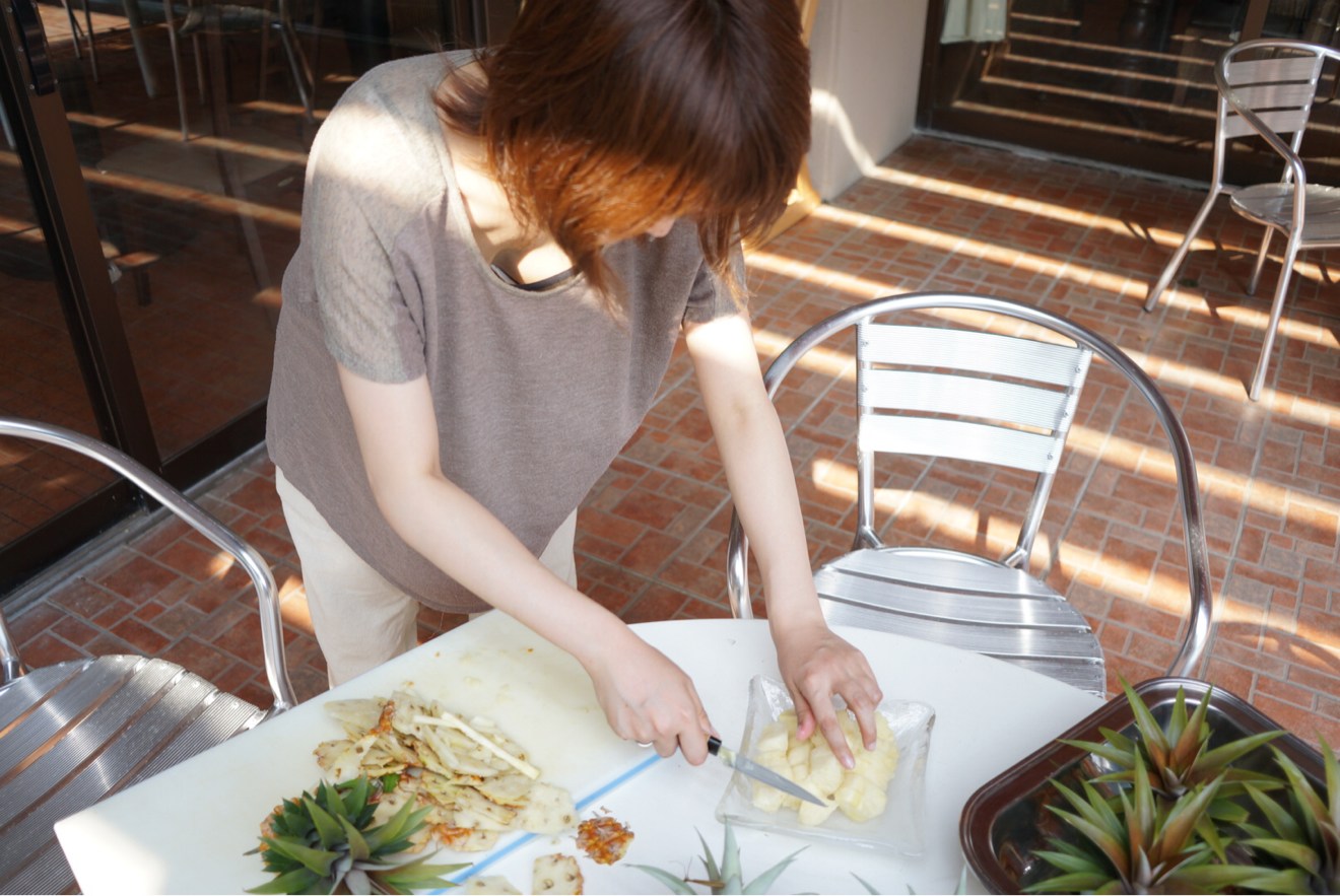 調理中