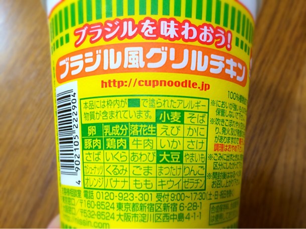 アレルギー表