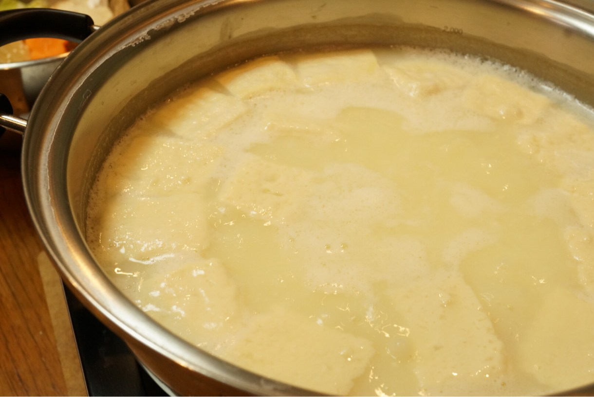 温泉湯豆腐完成!