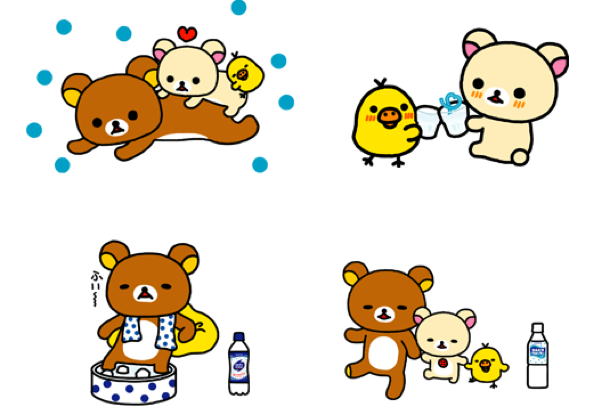 カルピスとリラックマのコラボLINEスタンプ