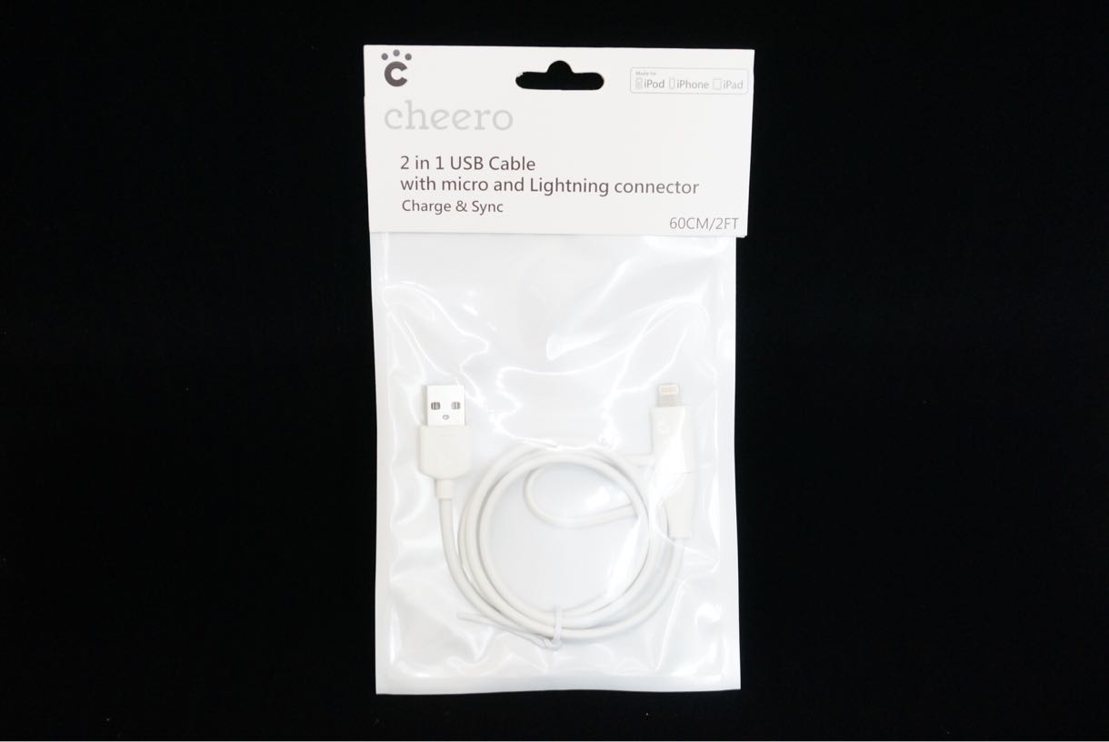 cheero 2 in 1 USB Cable