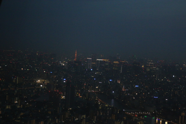 スカイツリーから見る東京タワー