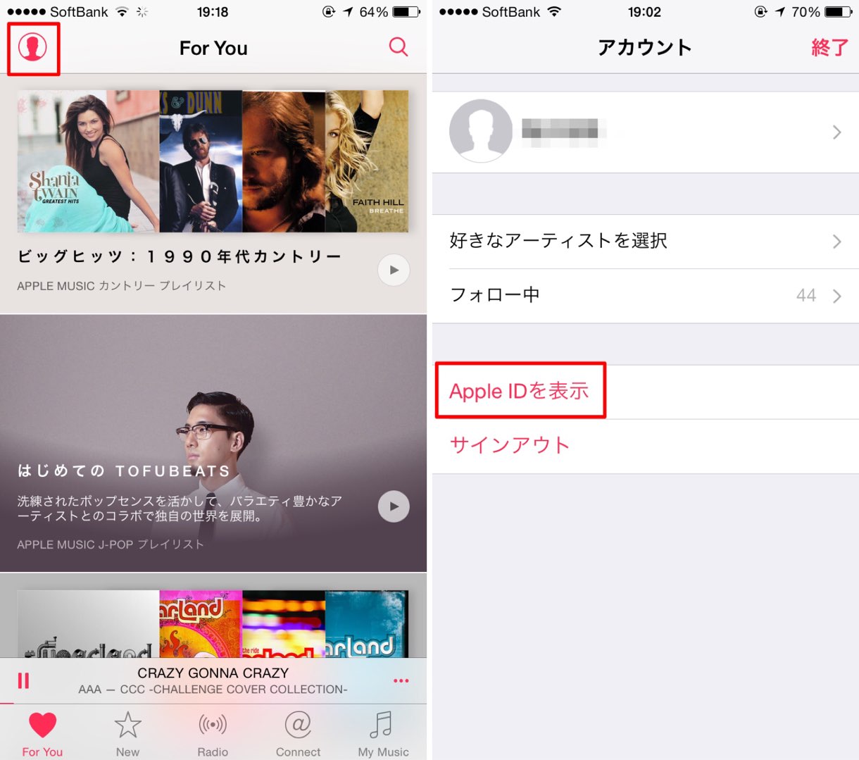 Apple Music 自動更新の無効設定