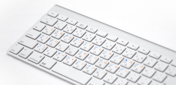 Ai / Ps ショートカットステッカー for Mac Ver.2.0 をキーボードに貼った様子