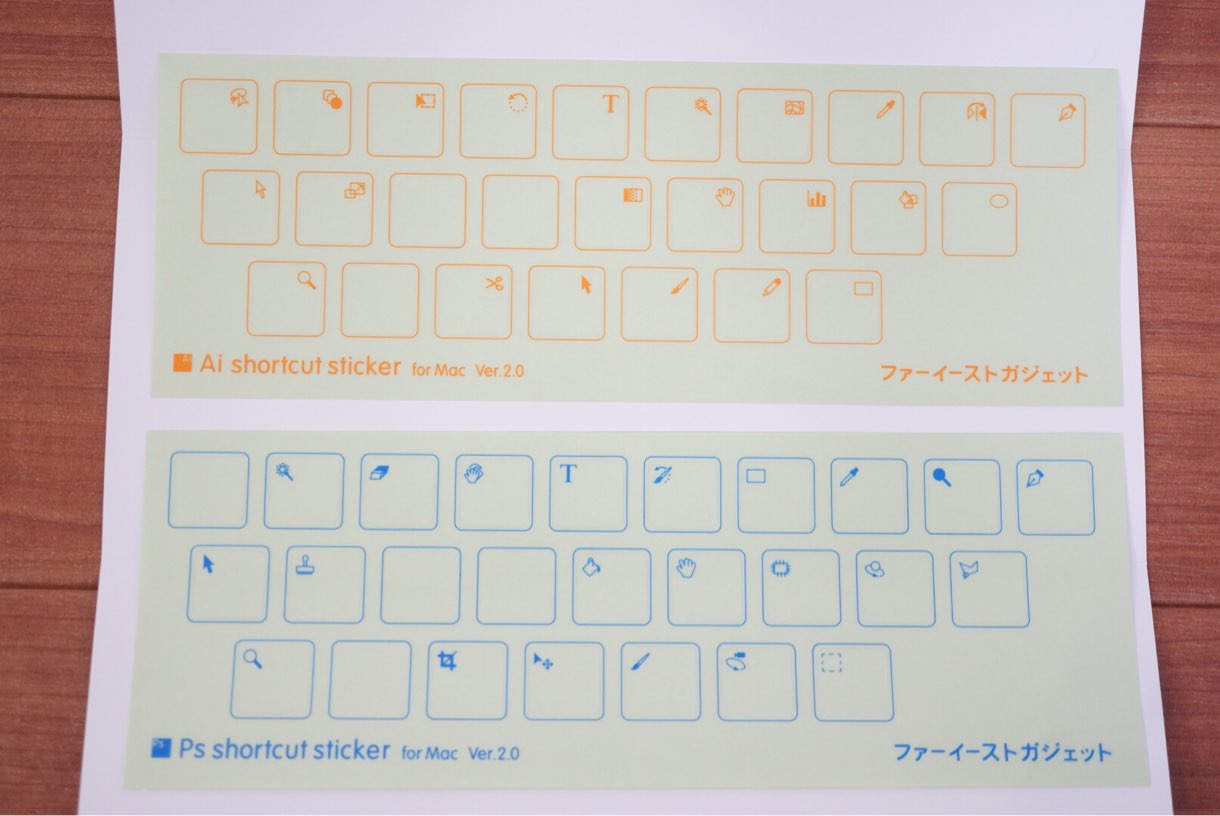 Ai / Ps ショートカットステッカー for Mac Ver.2.0 15mm
