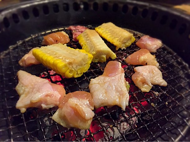 焼きもろこしチキン 焼く