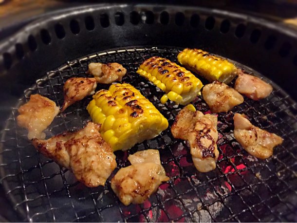 焼きもろこしチキン 付け焼き