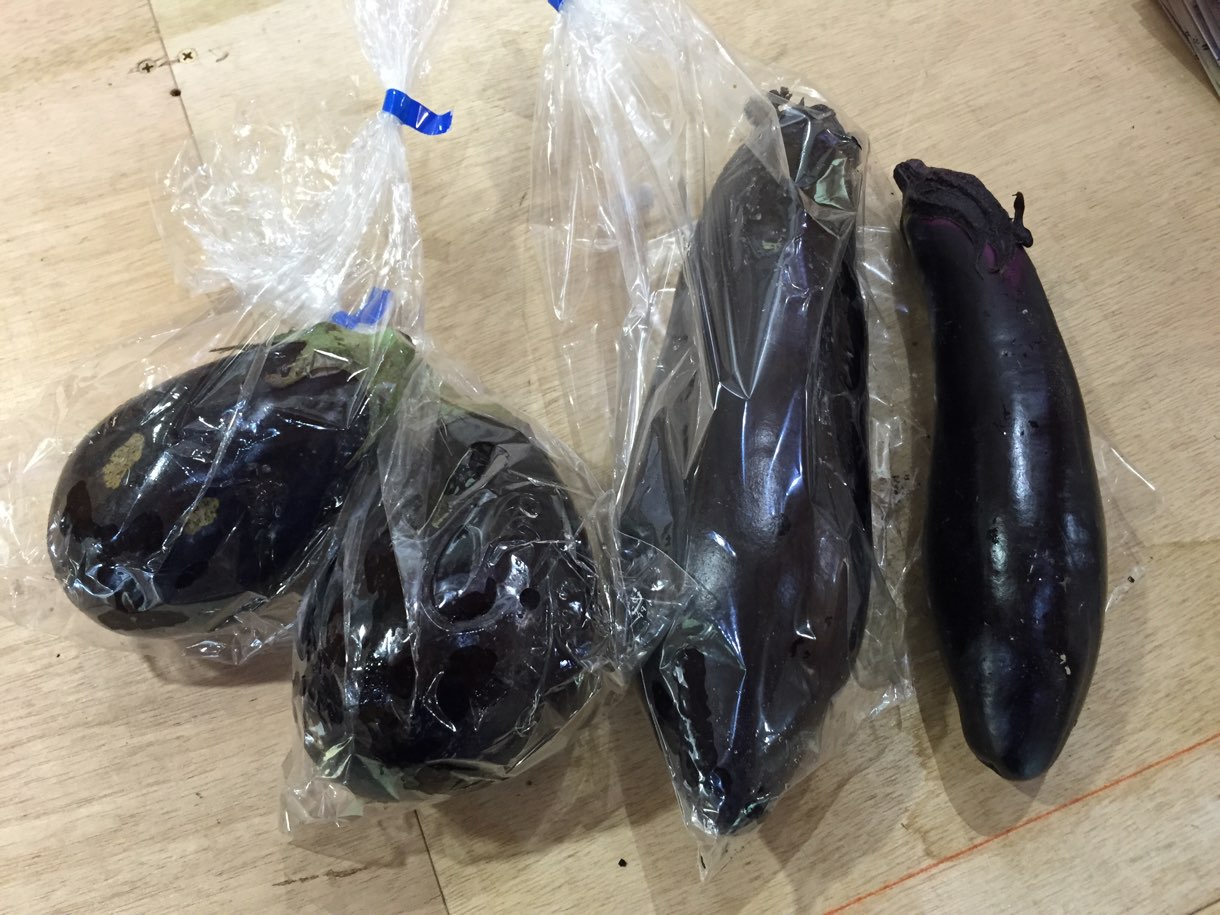 米ナスと長茄子を購入