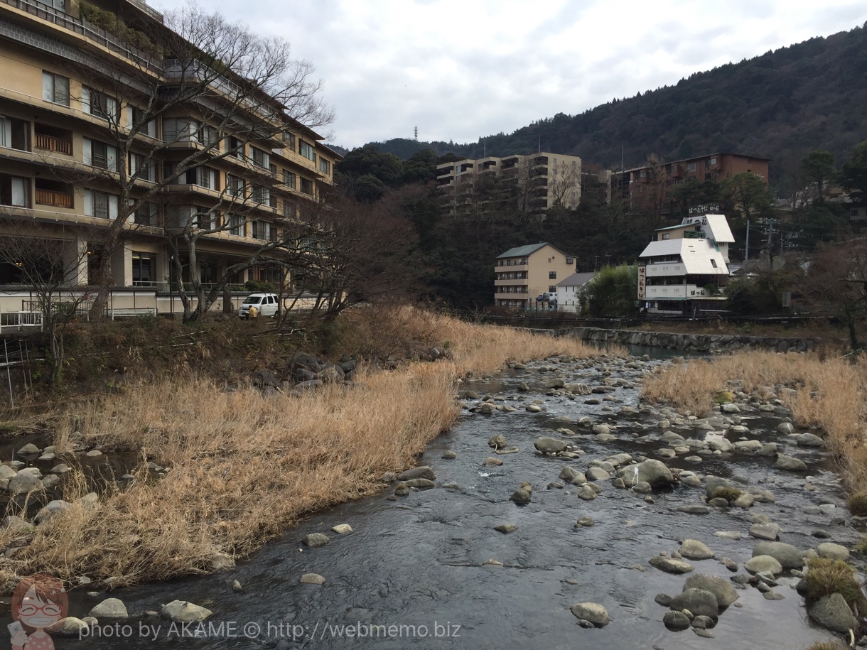 はつ花 本店から見える箱根湯本の景色と新館