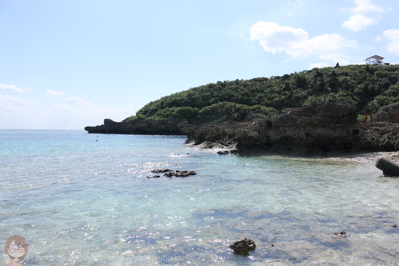 岩場から見える海