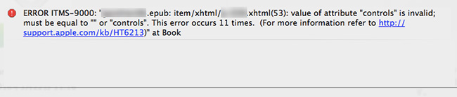 電子書籍 value of attribute "controls" is invalid