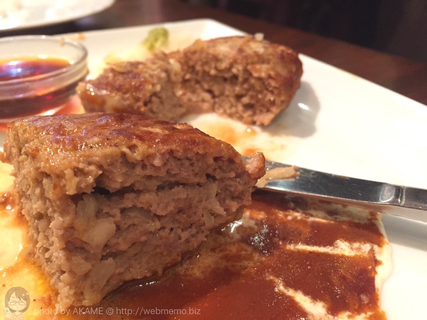 ハンバーグの断面