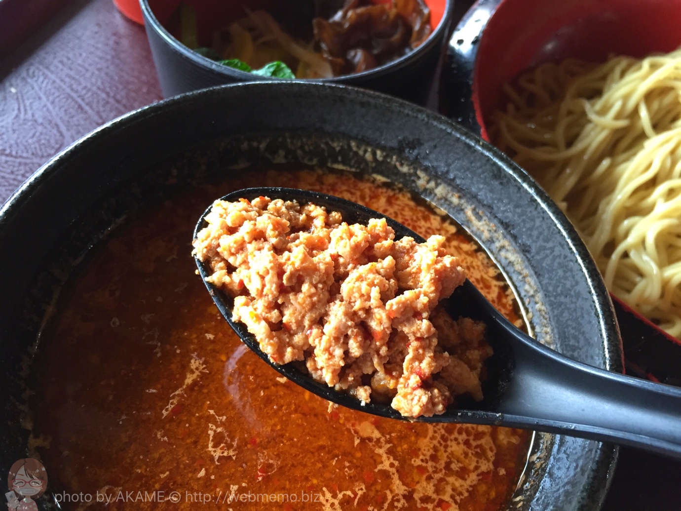 酸辣味噌つけ麺 別々の具材