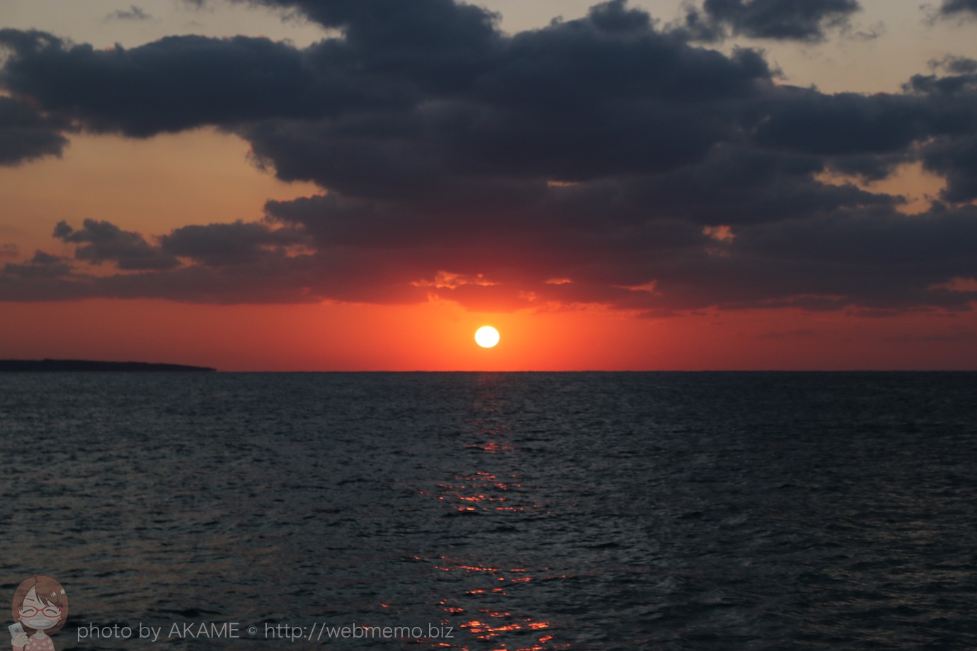 西平安名崎からの夕陽