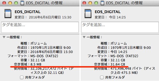 カード容量の比較