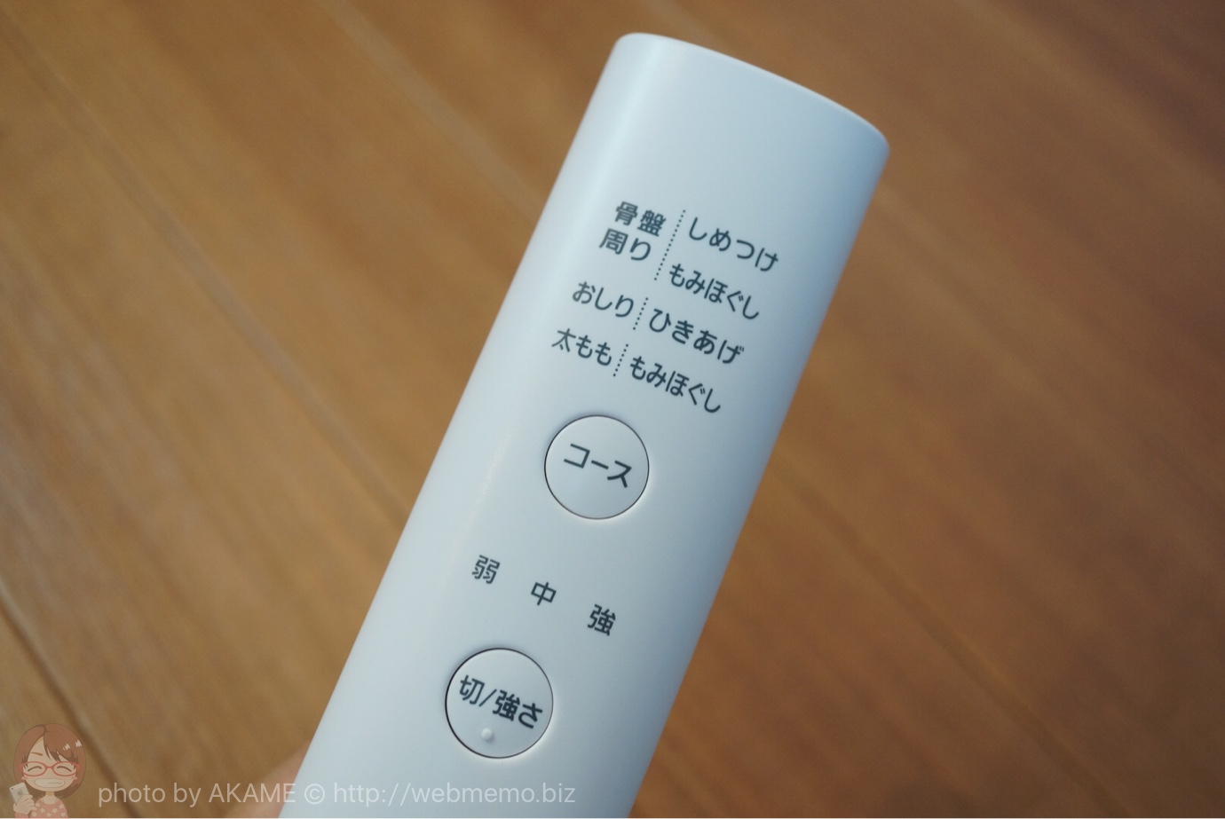 コースは骨盤周りのしめつけ・もみほぐし、おしりのひきあげ・太もものもみほぐしの全部で4種類
