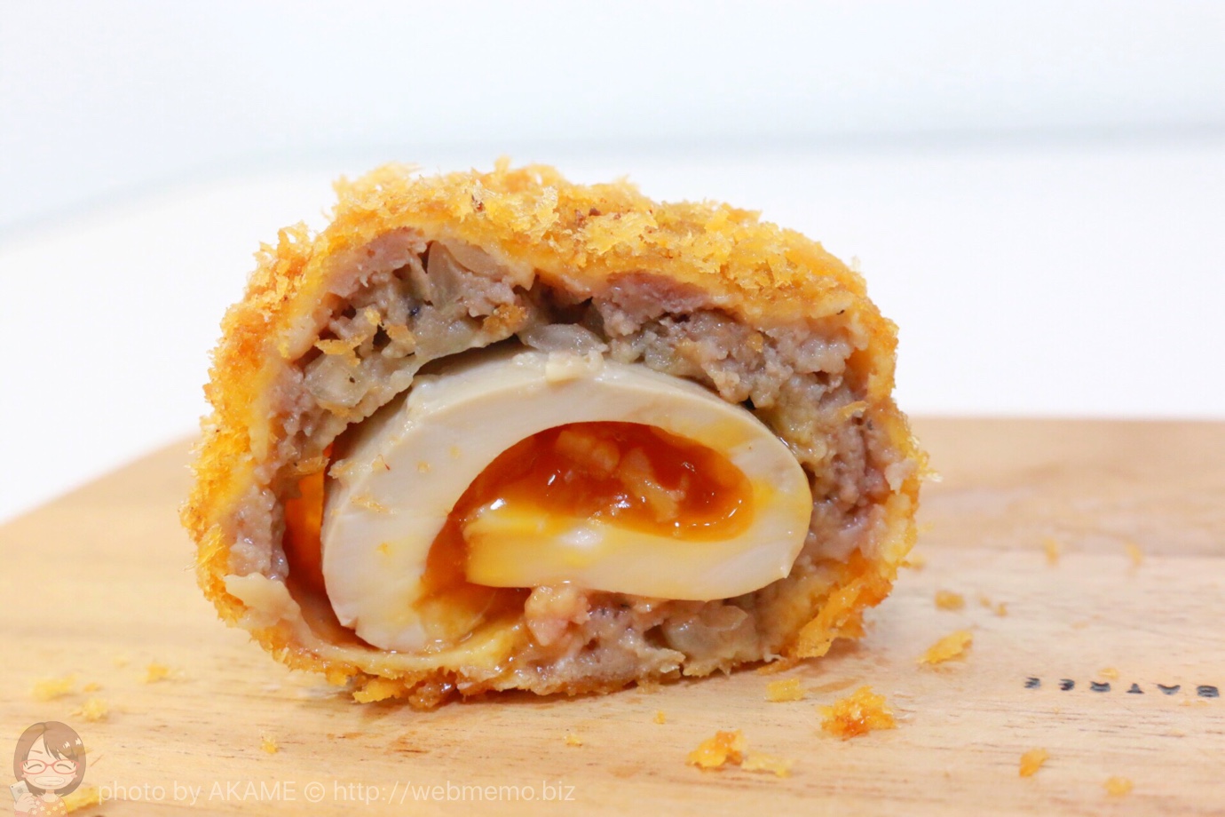 腰塚 自由が丘店 味玉メンチ 断面