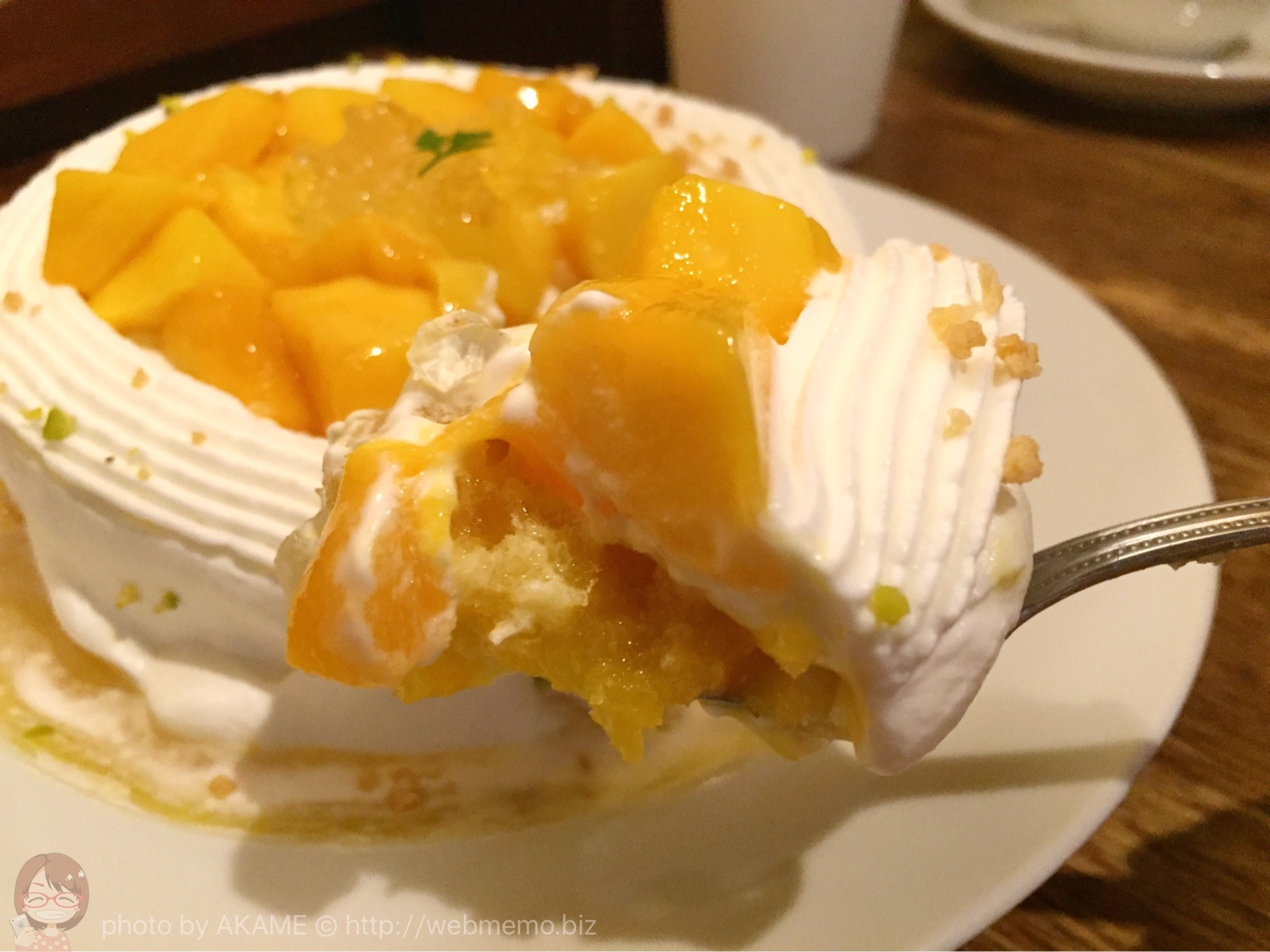 マンゴーのショートケーキ 断面