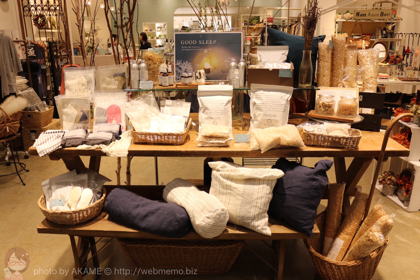 エイミームーン 入り口の眠りを伝えるための店頭ディスプレイ