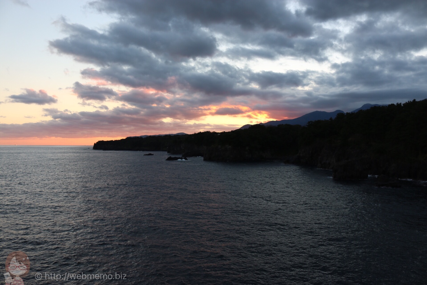 夕空と半島