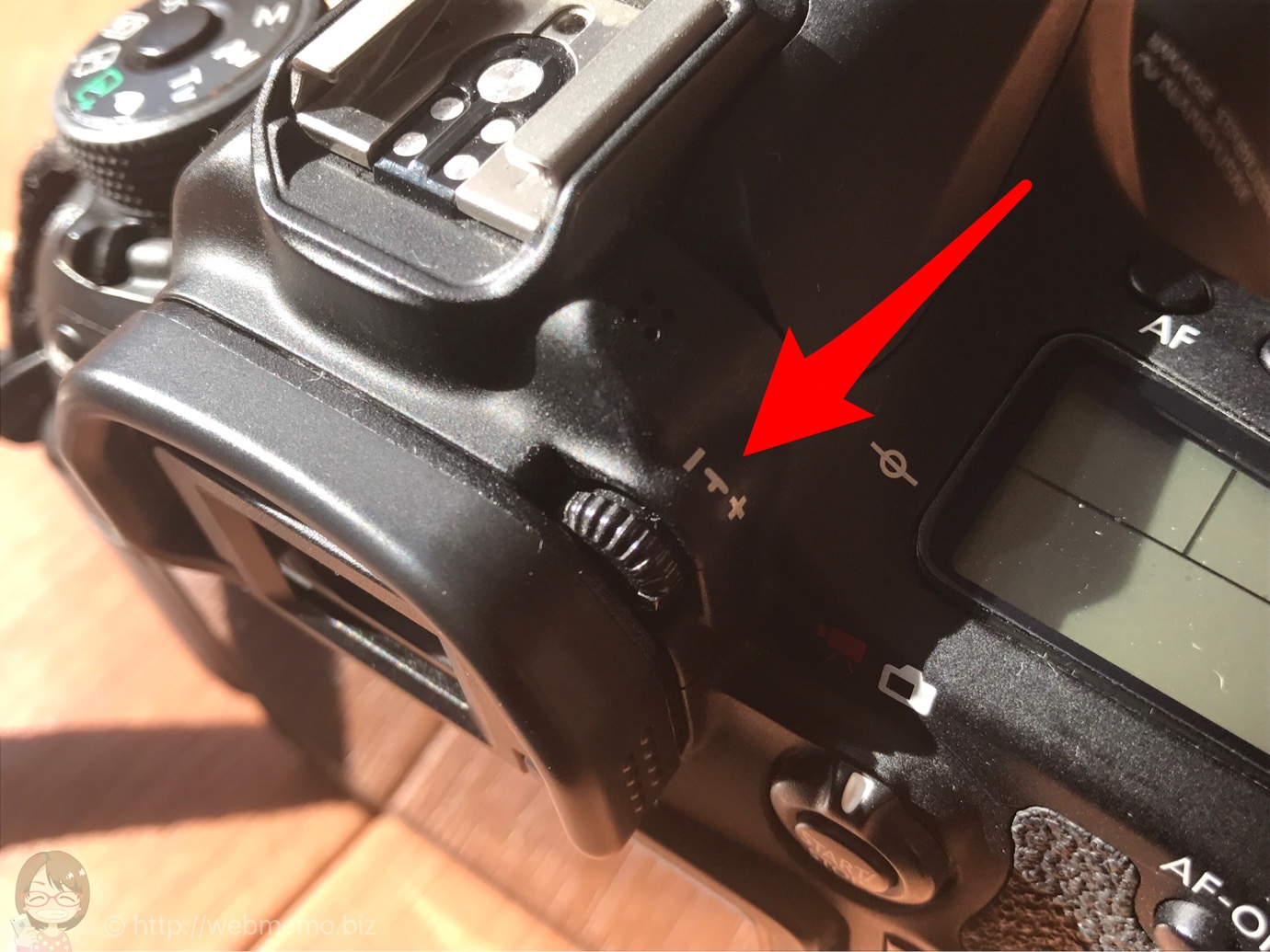 Canon EOS 70D 視度調整つまみ