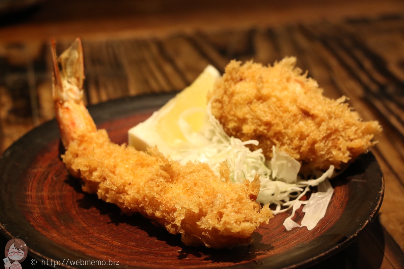 エビフライと塩コロッケ