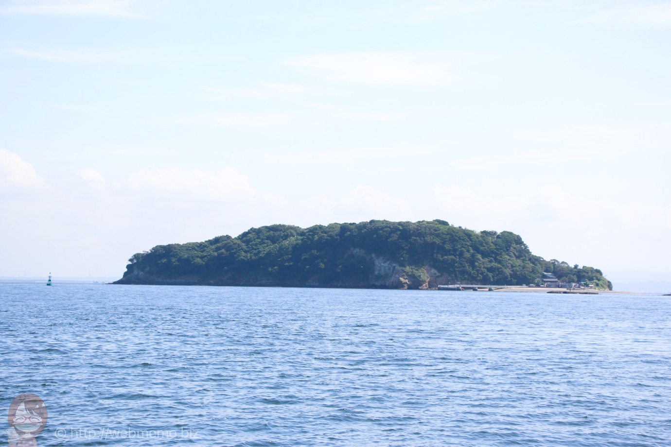船から見た猿島