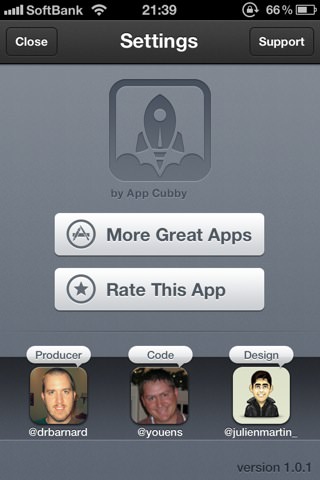 「LaunchCenter Pro」設定画面 「LaunchCenter Pro」設定画面