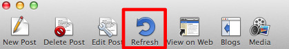 marsedit120718-5.jpg 「MarsEdit」のメニューバーにある「Refresh」を選択