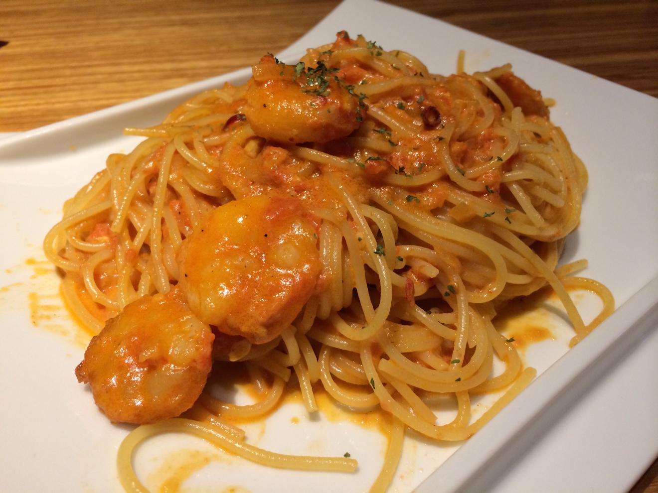 海老のトマト クリームパスタ