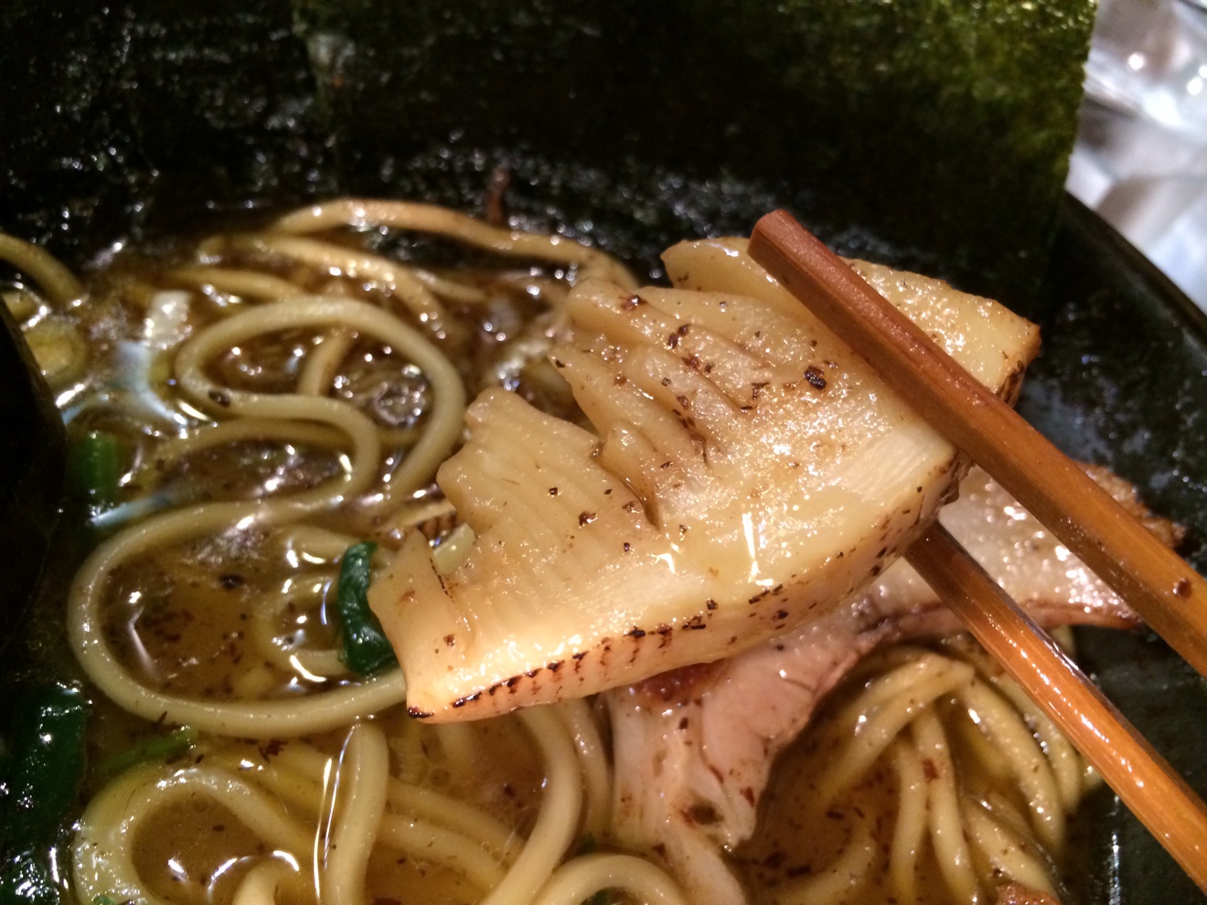 筍が入っている珍しいラーメン