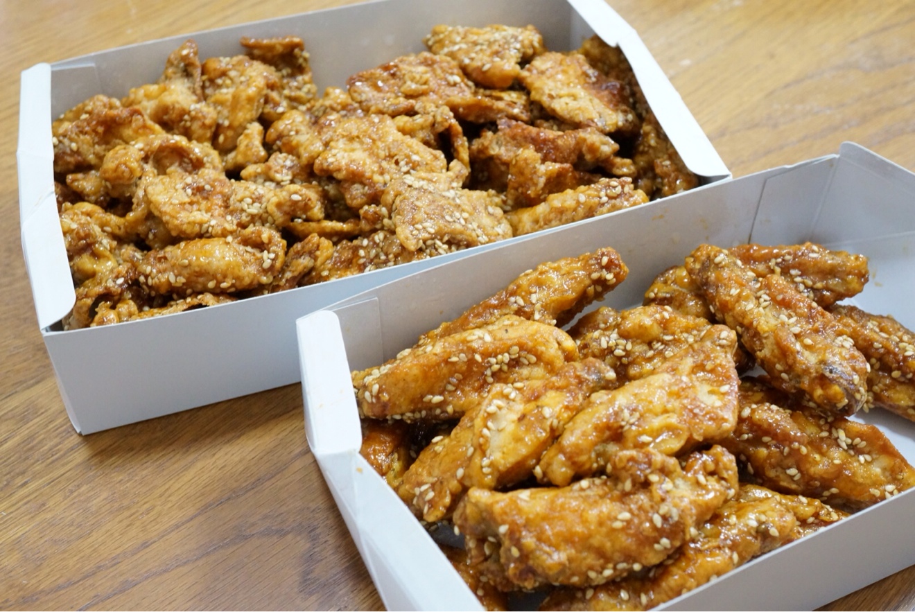 鶏皮と手羽先