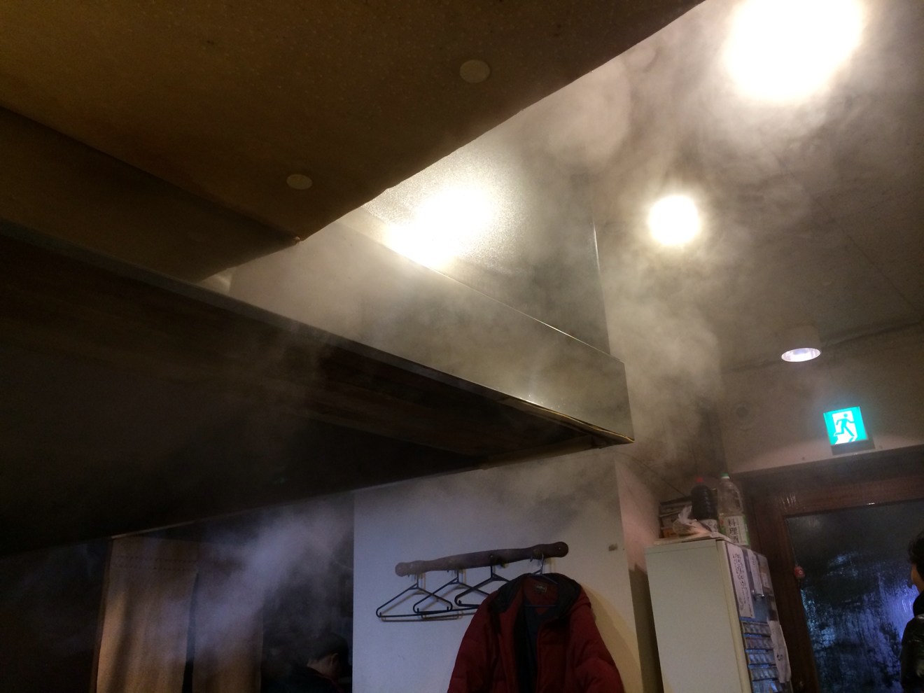 店内の蒸気